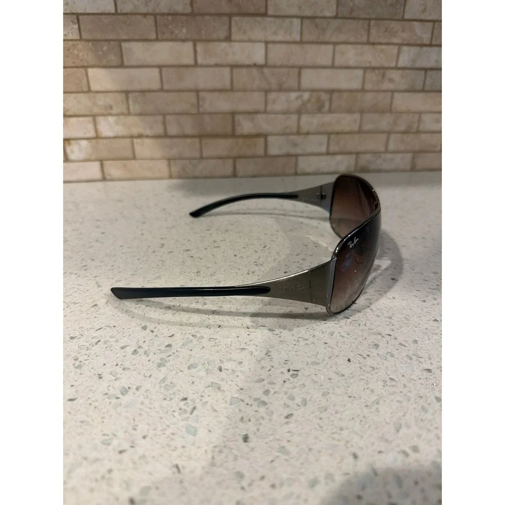 Ray-Ban RB3321 041/13 Sunglasses Gunmetal Brown Gradient Shield Wraparound